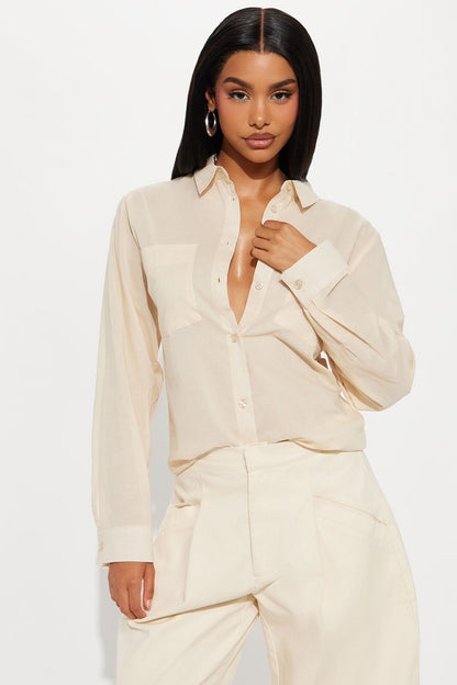 Simplicity Button Up Shirt - Taupe