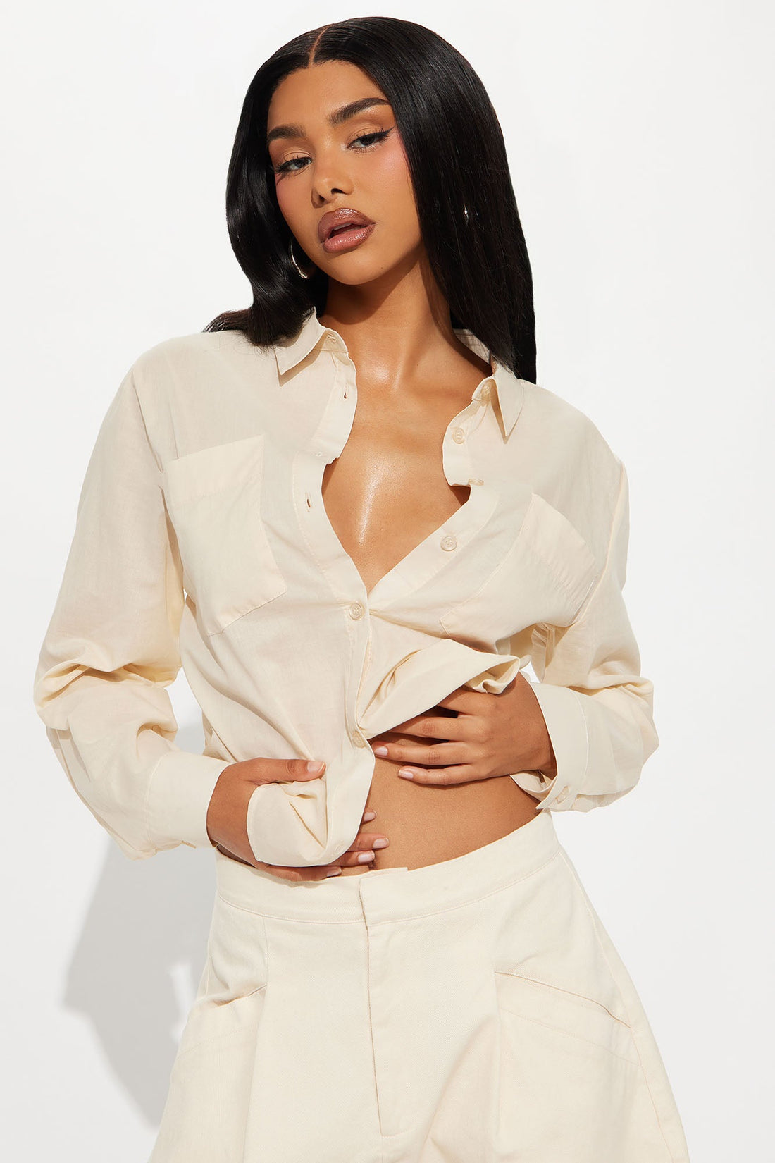Simplicity Button Up Shirt - Taupe