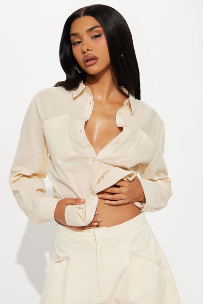 Simplicity Button Up Shirt - Taupe