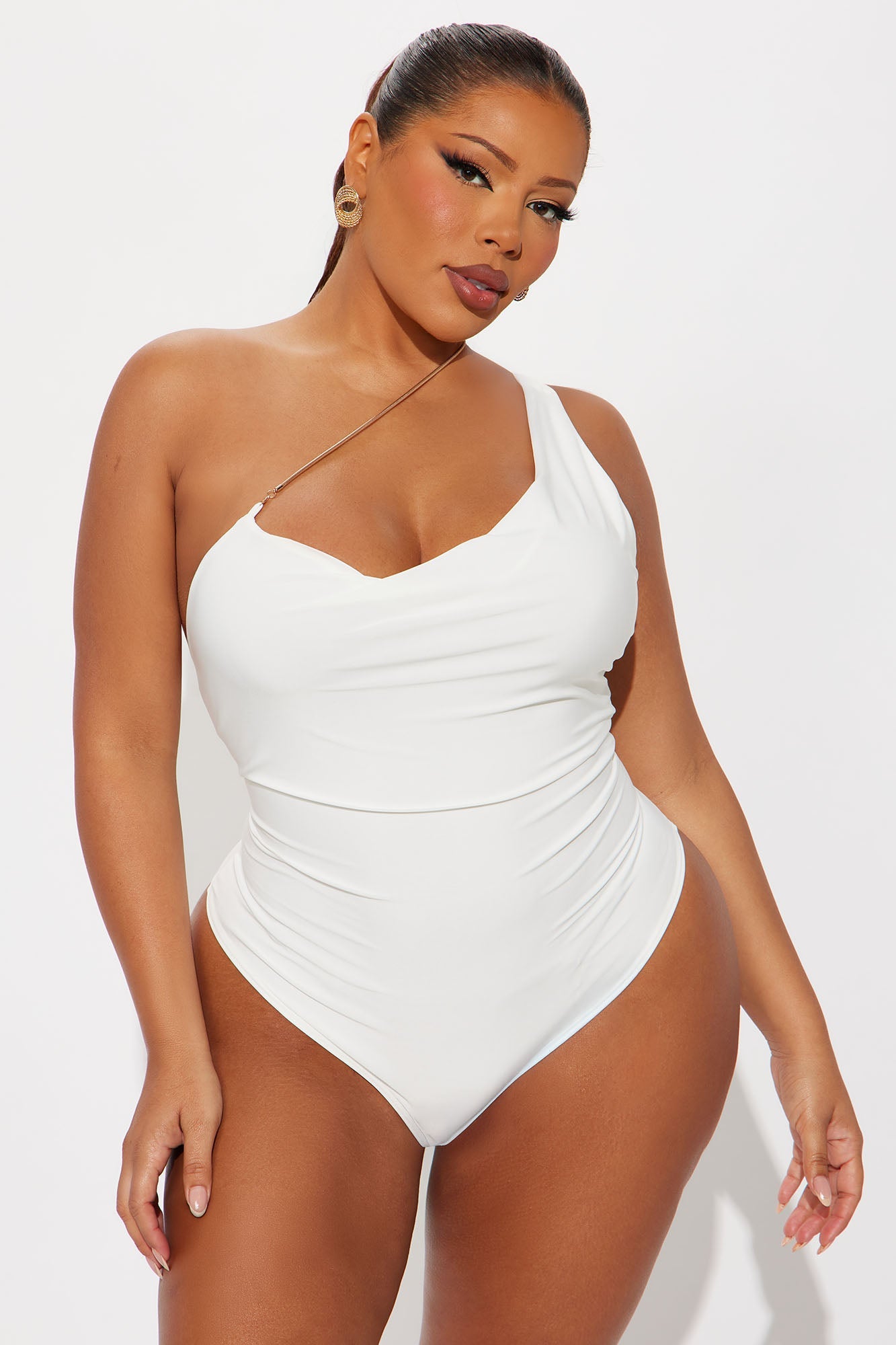 Wren One Shoulder Bodysuit - White