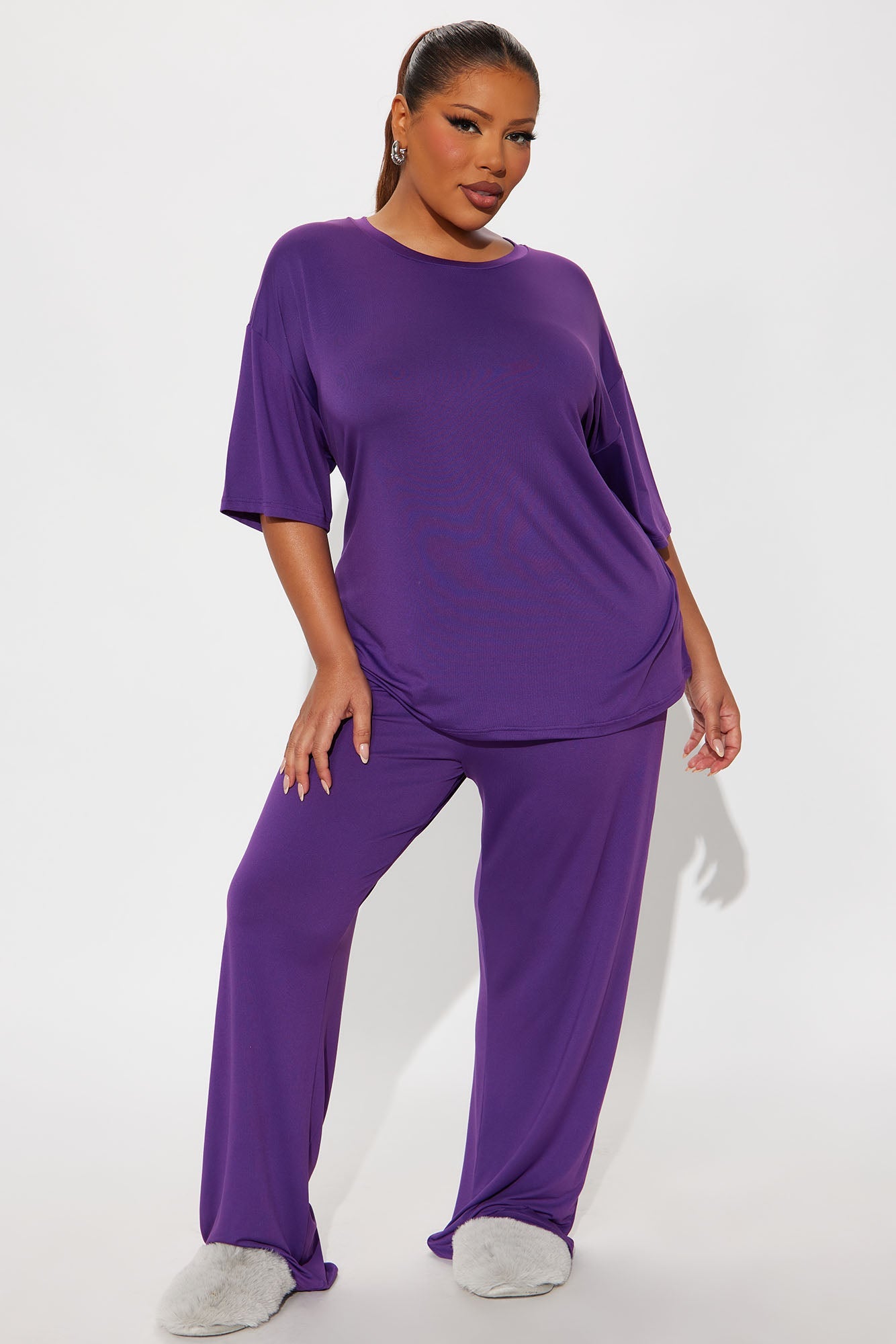 Relax Mood PJ Pant Set - Eggplant