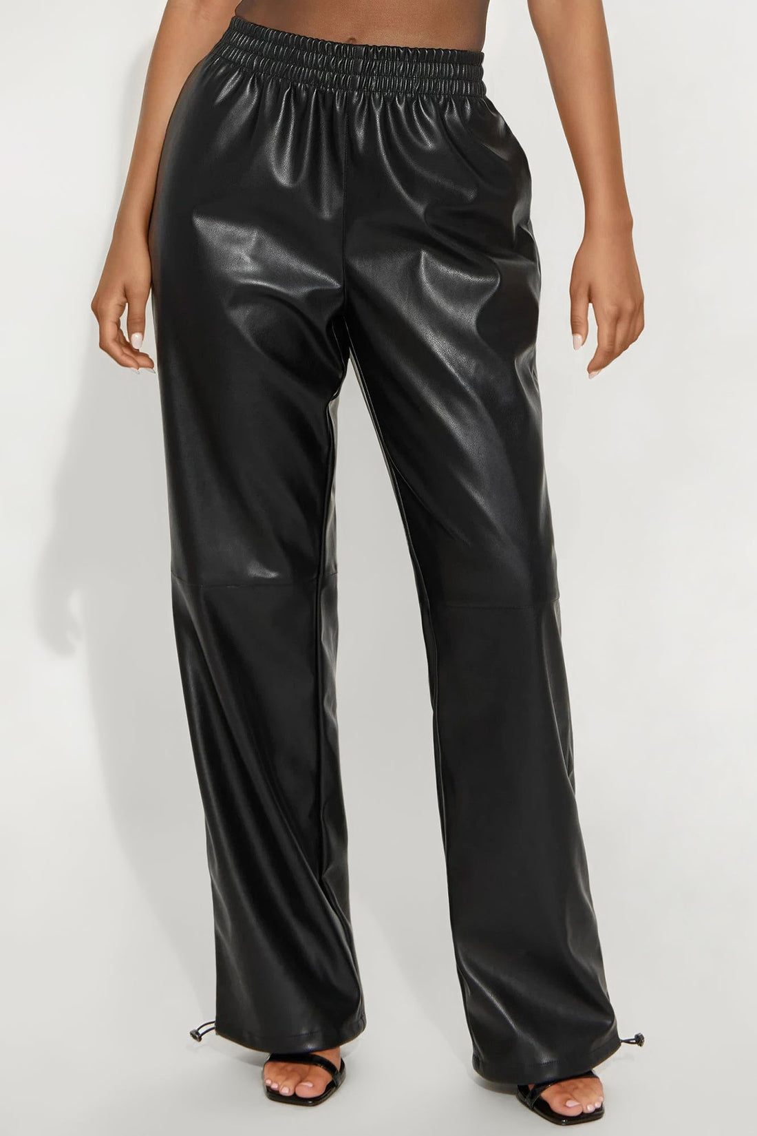 Dana Faux Leather Jogger Pant - Black