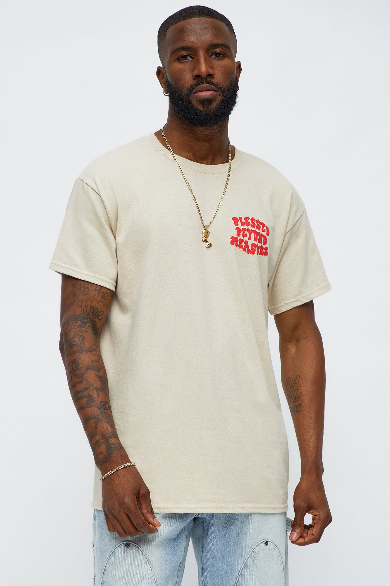 Blessed Beyond Pleasure Short Sleeve Tee - Sand