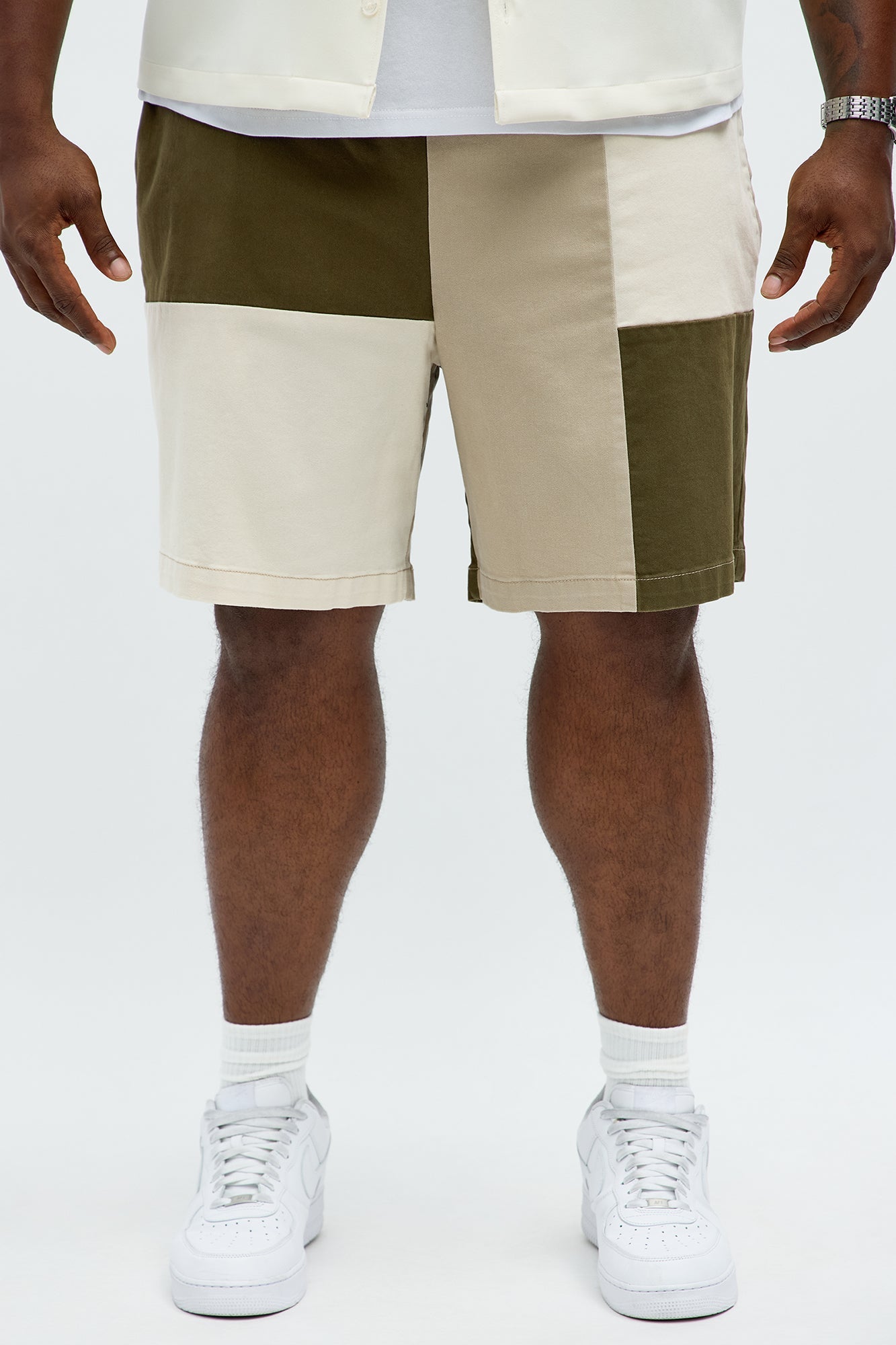 Blocked Again Shorts - Olive/combo