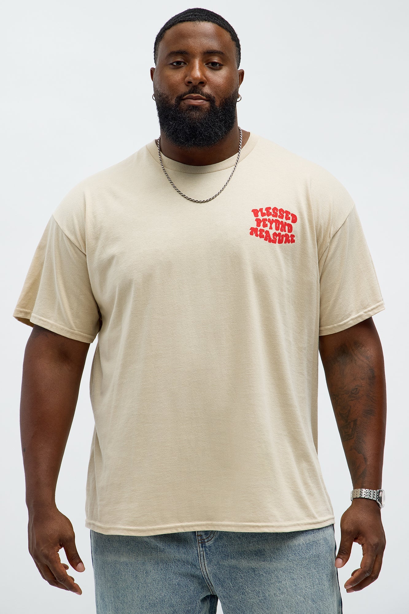 Blessed Beyond Pleasure Short Sleeve Tee - Sand