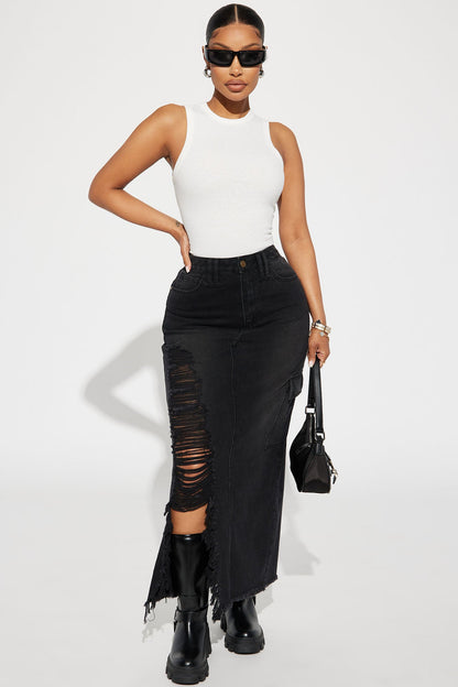 Lily Ribbed Tank - Off White