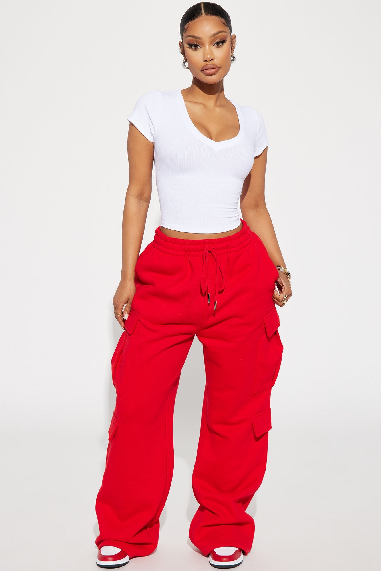 Milan Cargo Lounge Pant - Red