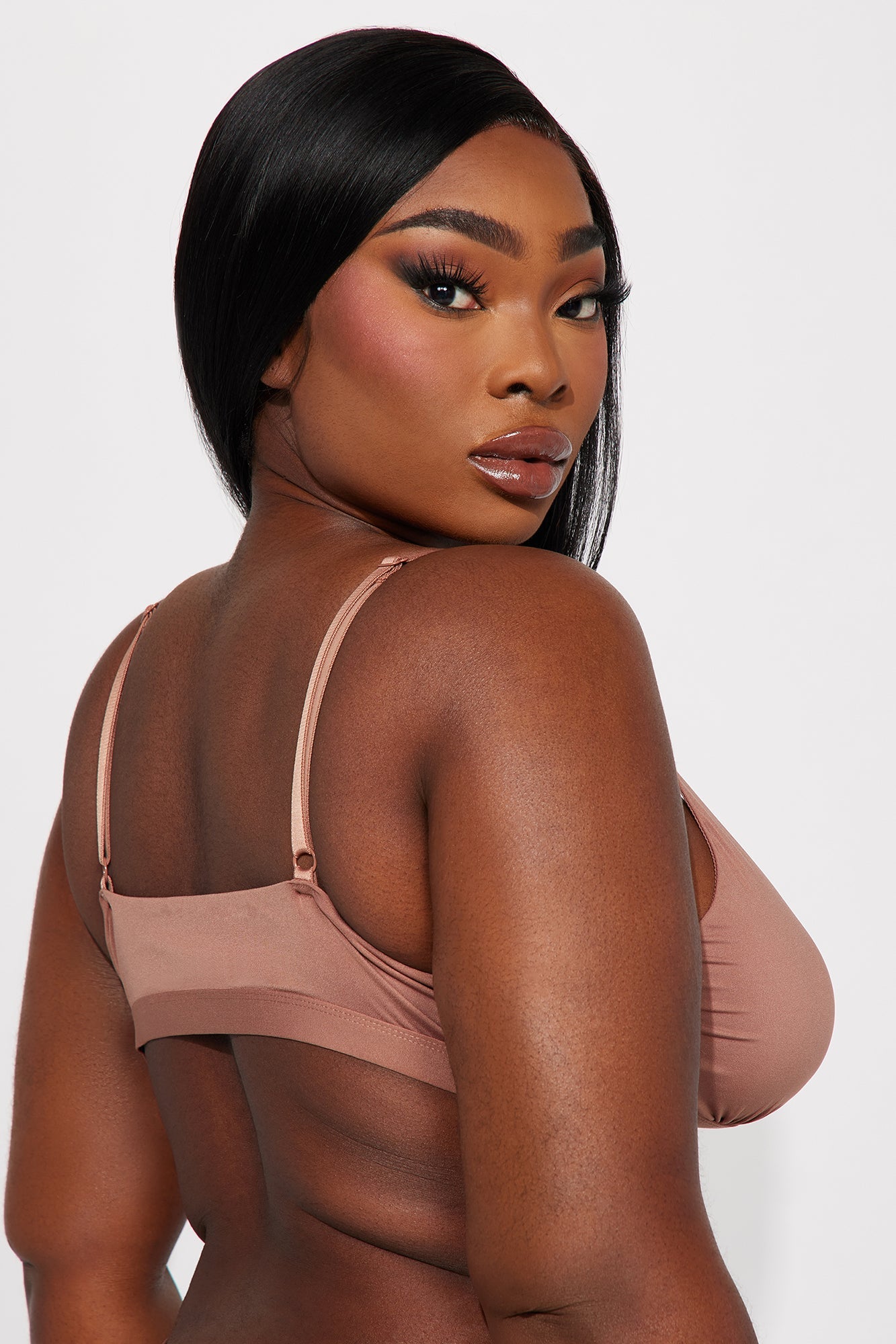 Light As A Feather Microfiber Triangle Bralette - Mocha