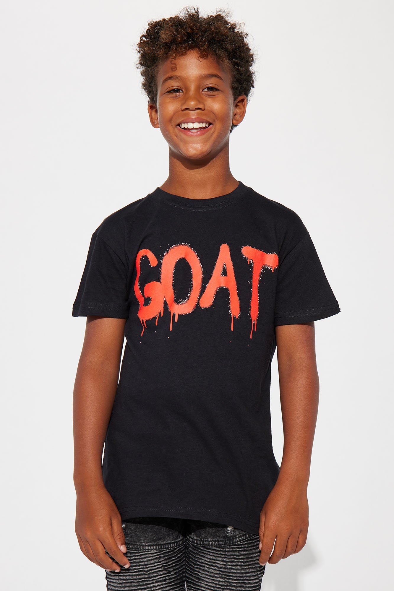 Mini Diamond Goat Short Sleeve Tee - Black