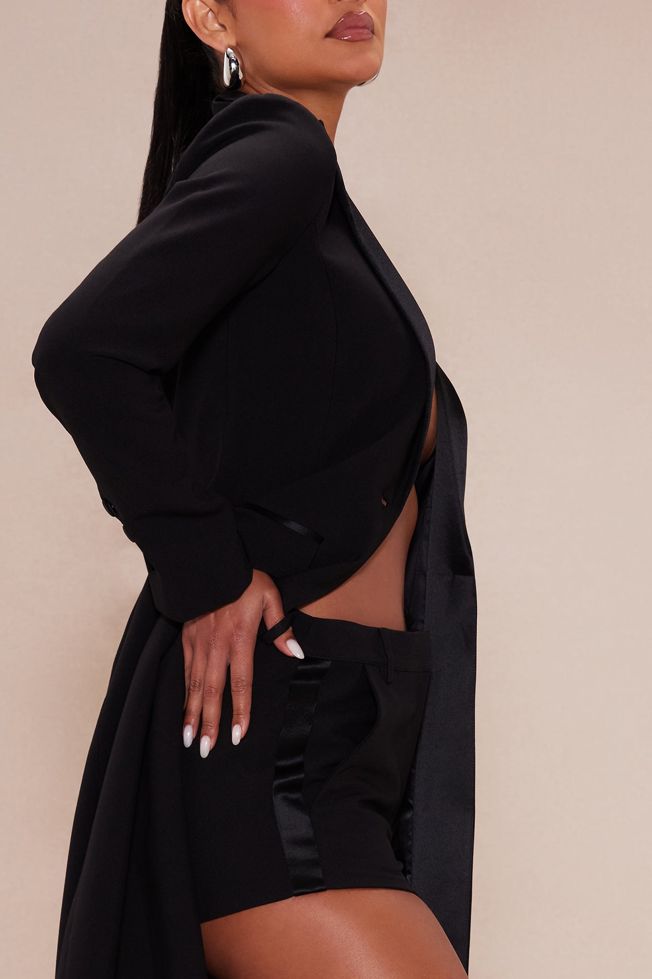 Margo Maxi Blazer Short Suit Set - Black