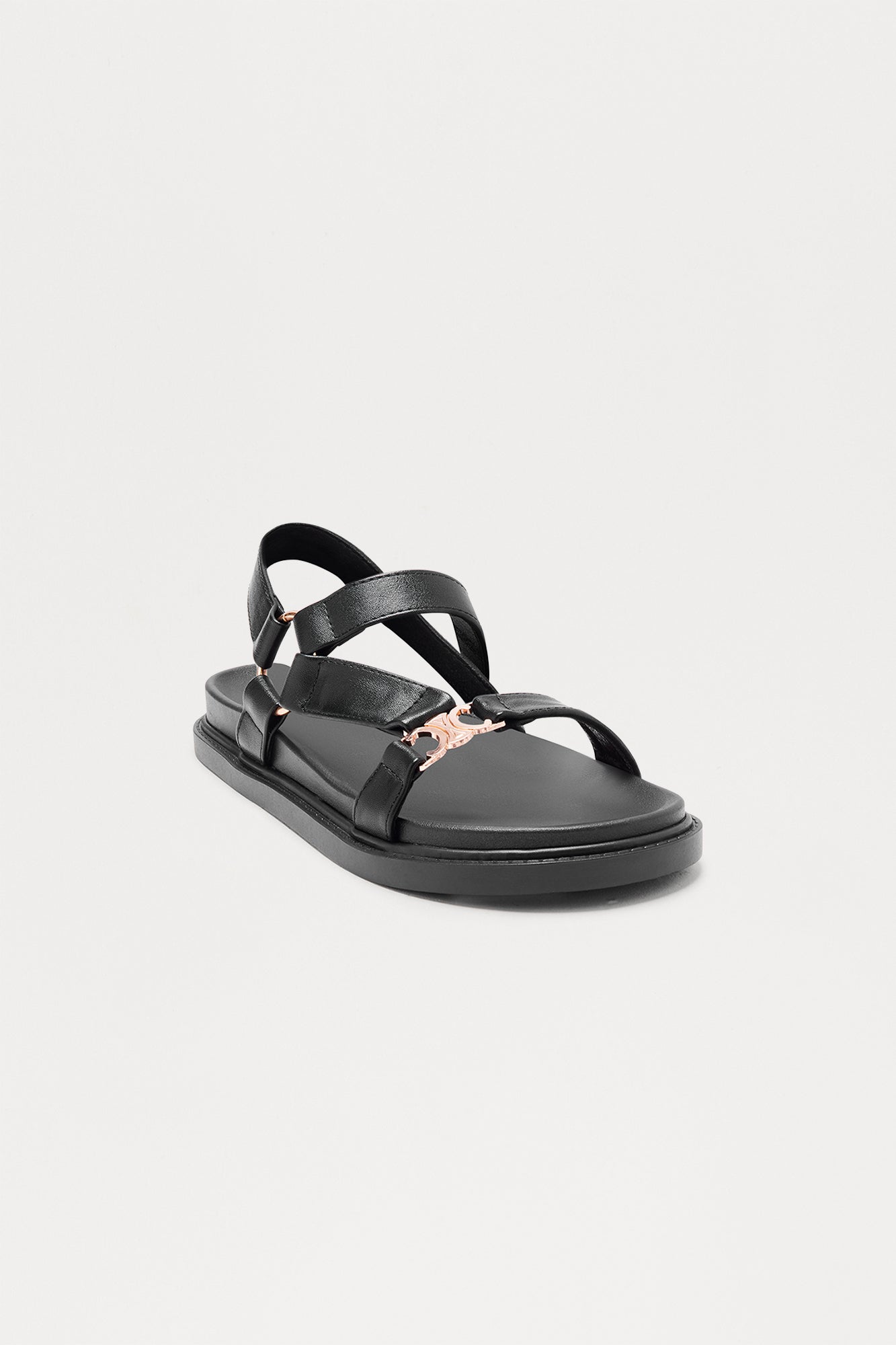 Nash Faux Leather Ankle Strap Sandals - Black