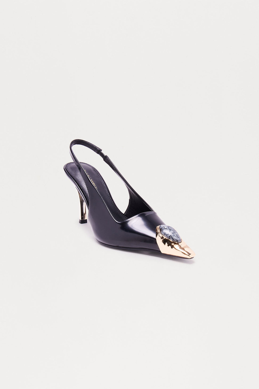 Royal Jewel Slingback Pumps - Black