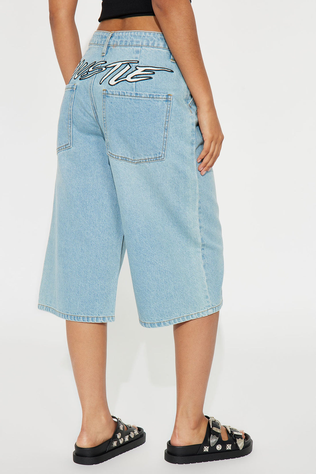 Hustle Denim Jorts - Light Wash