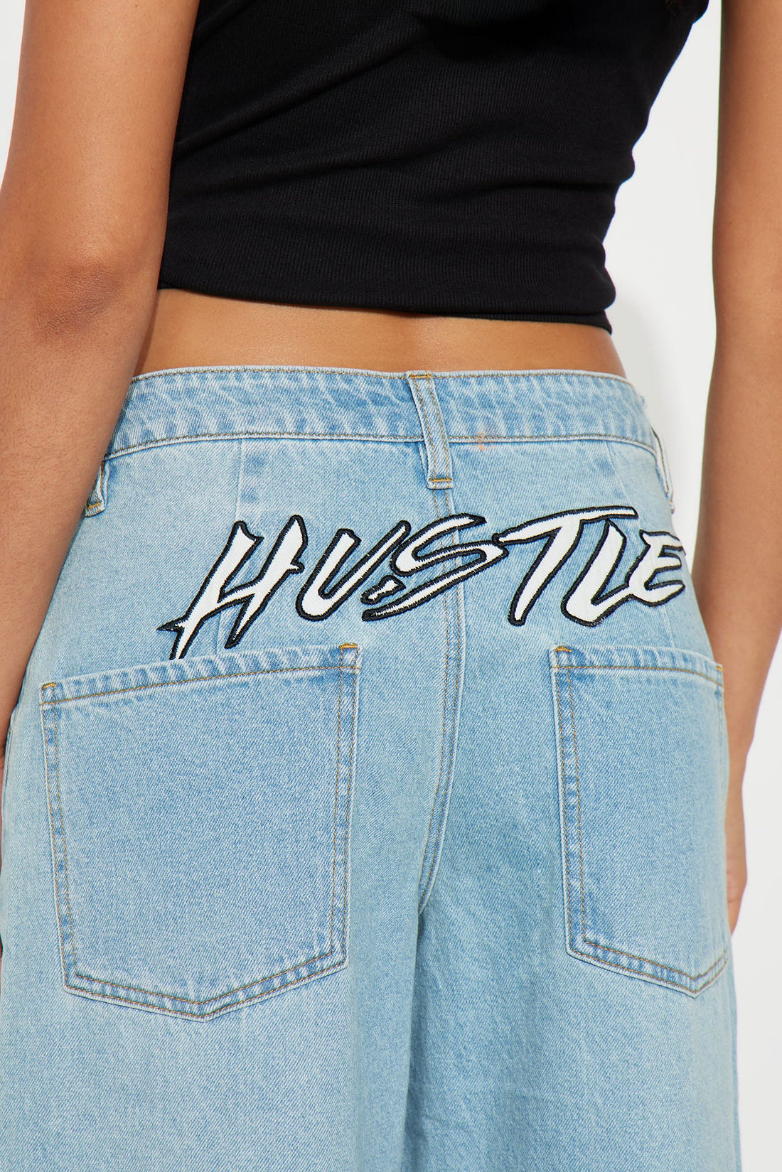 Hustle Denim Jorts - Light Wash