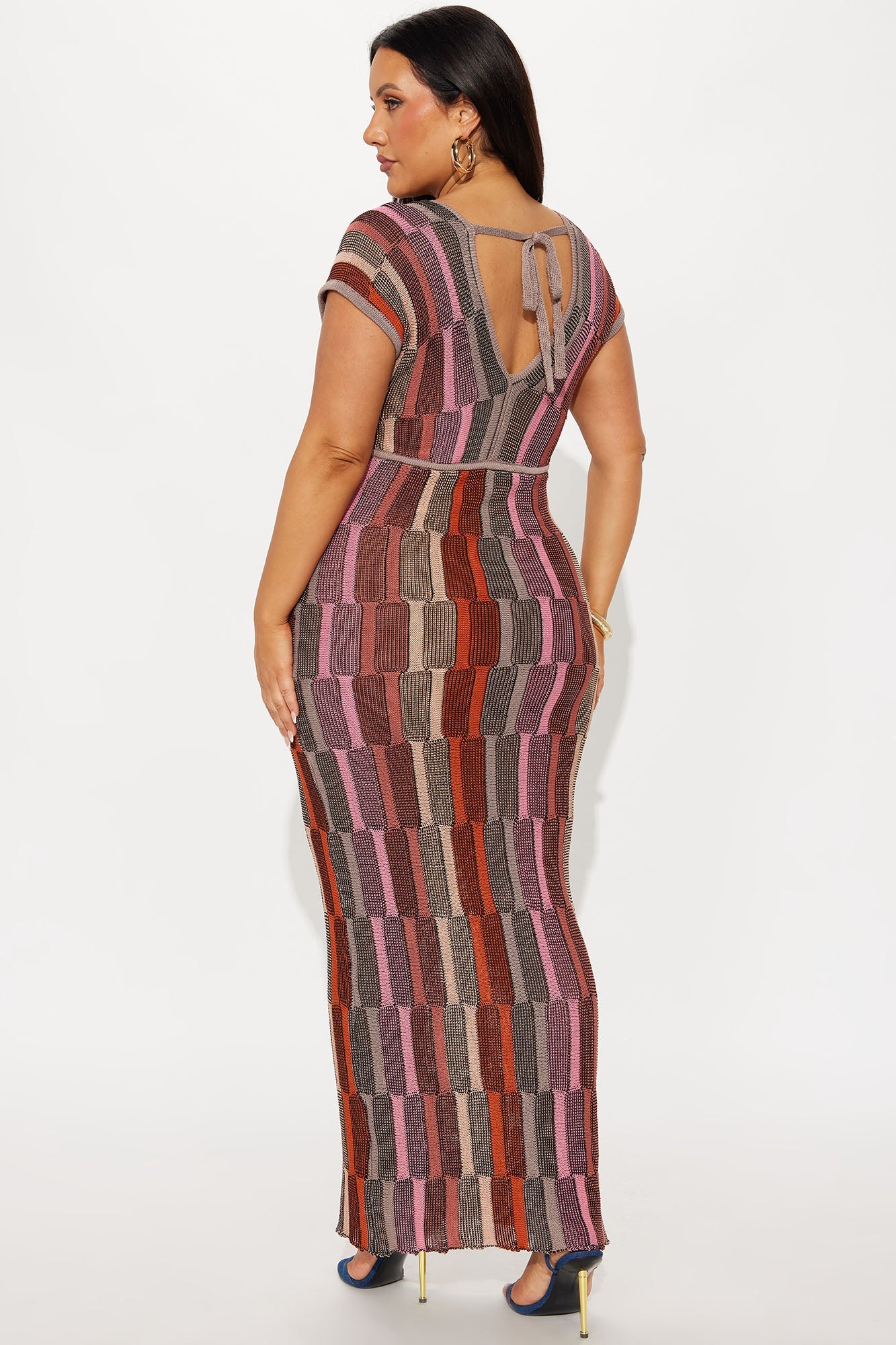 Sia Knit Maxi Dress - Mauve/combo