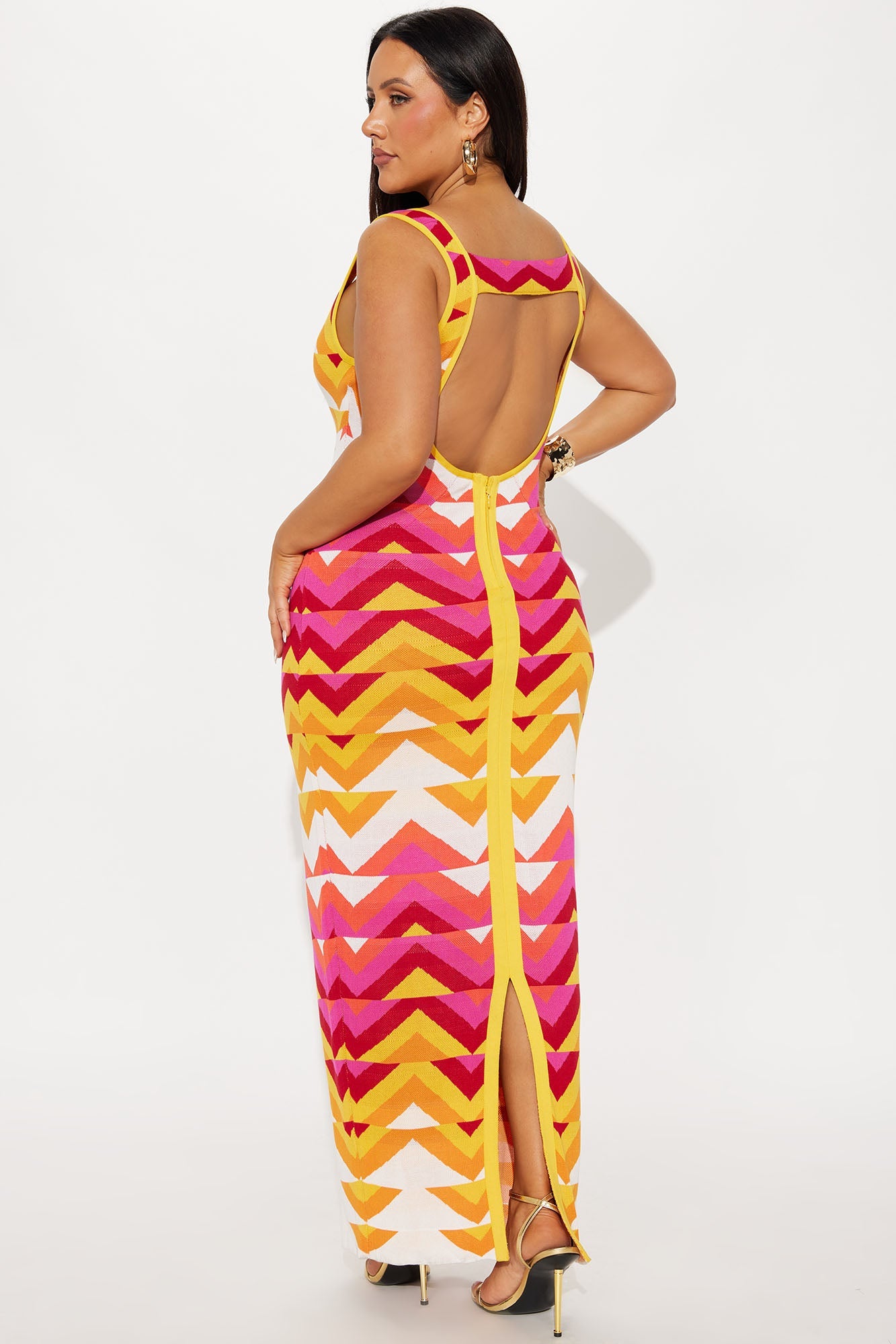 Ella Sweater Maxi Dress - Orange/combo