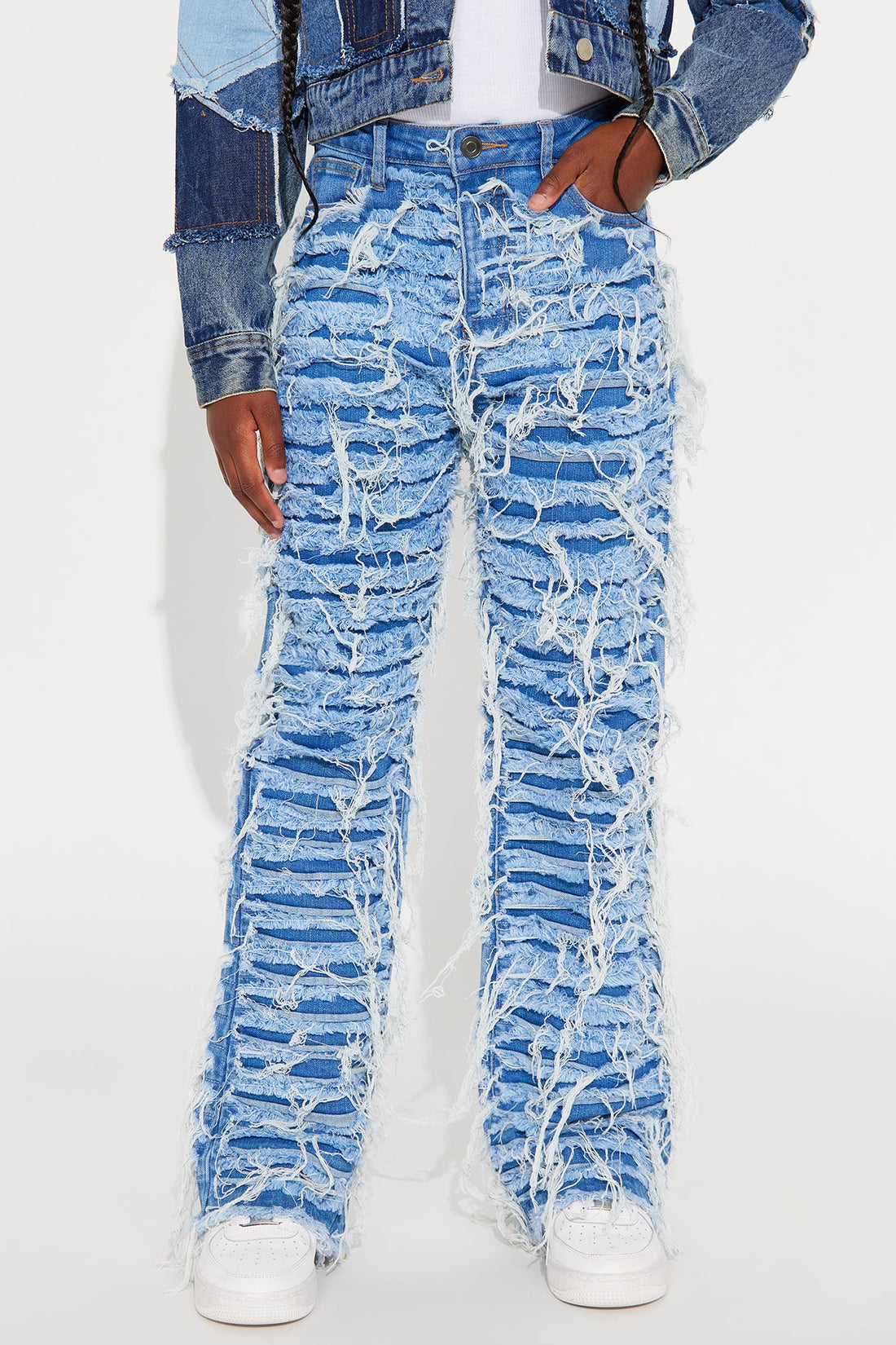 Mini Made It Out Of Something Fray Jean - Medium Wash