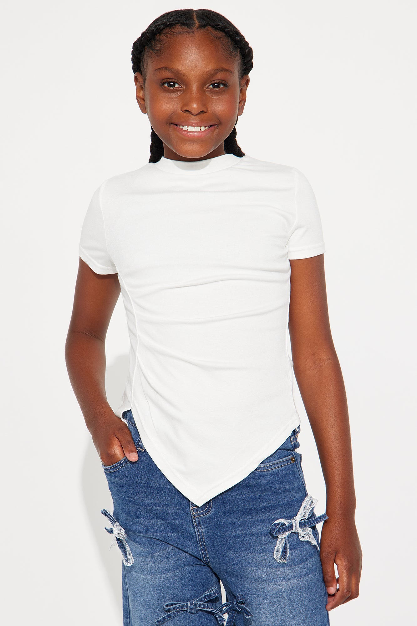 Mini Take Control Asymmetrical Top - Ivory