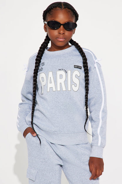 Mini Paris Sports Club Cargo Jogger Pant Set - Heather Grey