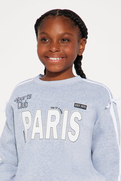 Mini Paris Sports Club Cargo Jogger Pant Set - Heather Grey