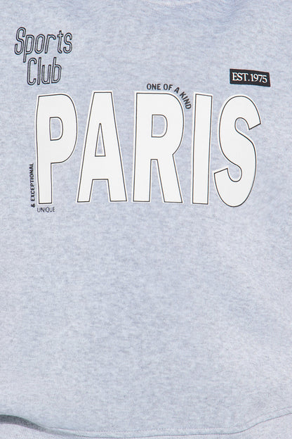 Mini Paris Sports Club Cargo Jogger Pant Set - Heather Grey