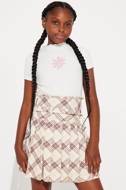 Mini Brianna Pleated 2Fer Dress - Cream/combo