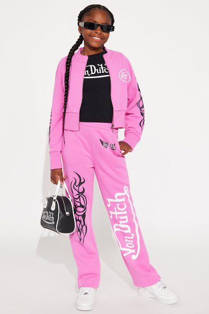 Mini Von Dutch Eternity Zip Up Sweatshirt - Fuchsia