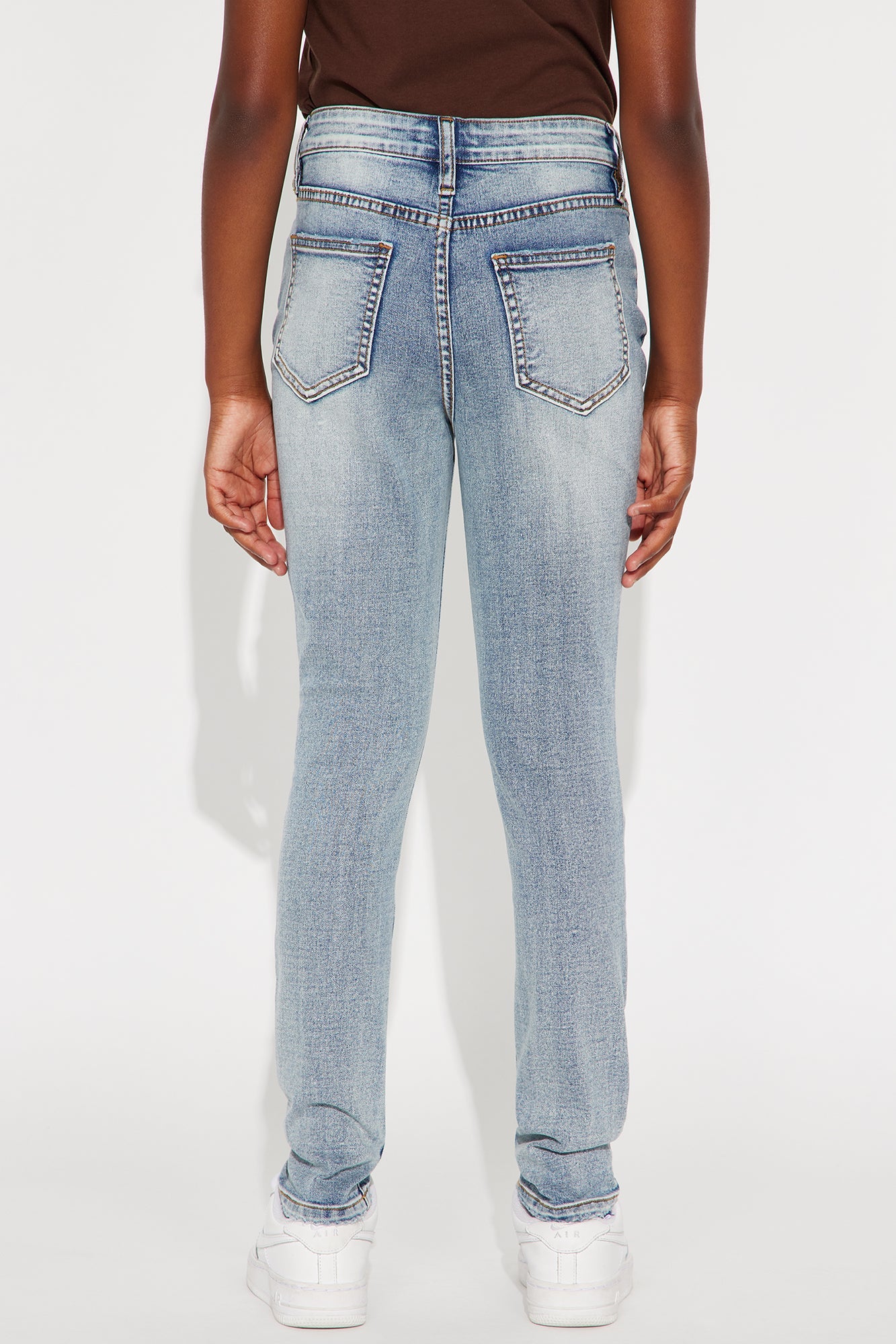 Mini Kelly Ripped Tinted Stretch Skinny Jeans - Light Wash