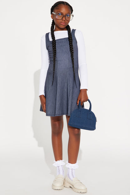 Mini Denim Over Everything Dress Set - Blue/combo