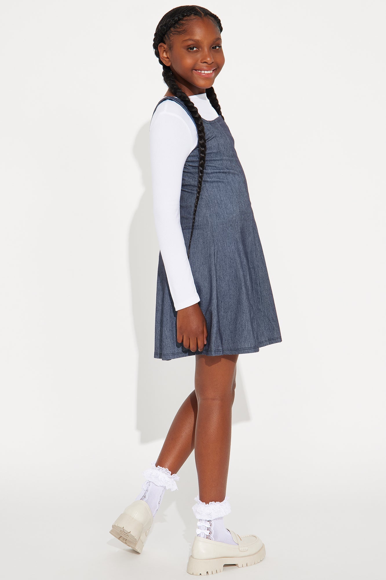 Mini Denim Over Everything Dress Set - Blue/combo