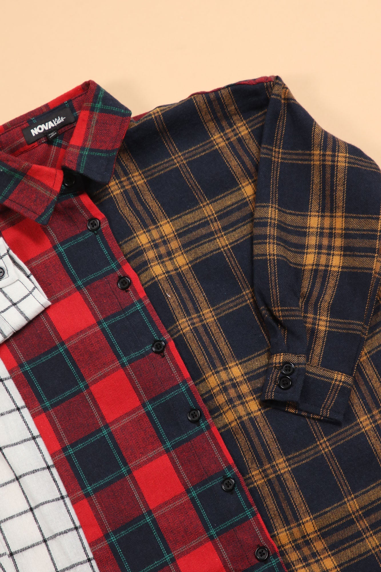 Mini Mixed Emotions Mixed Feelings Flannel Top - Red/combo