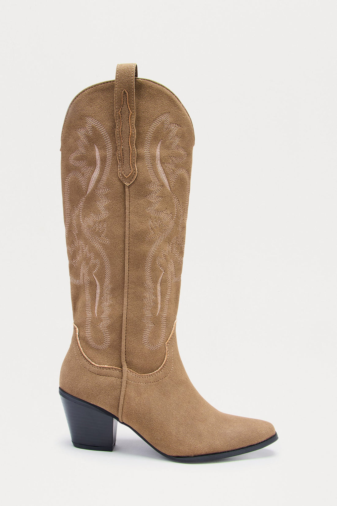 Holster Knee High Cowboy Boots - Taupe