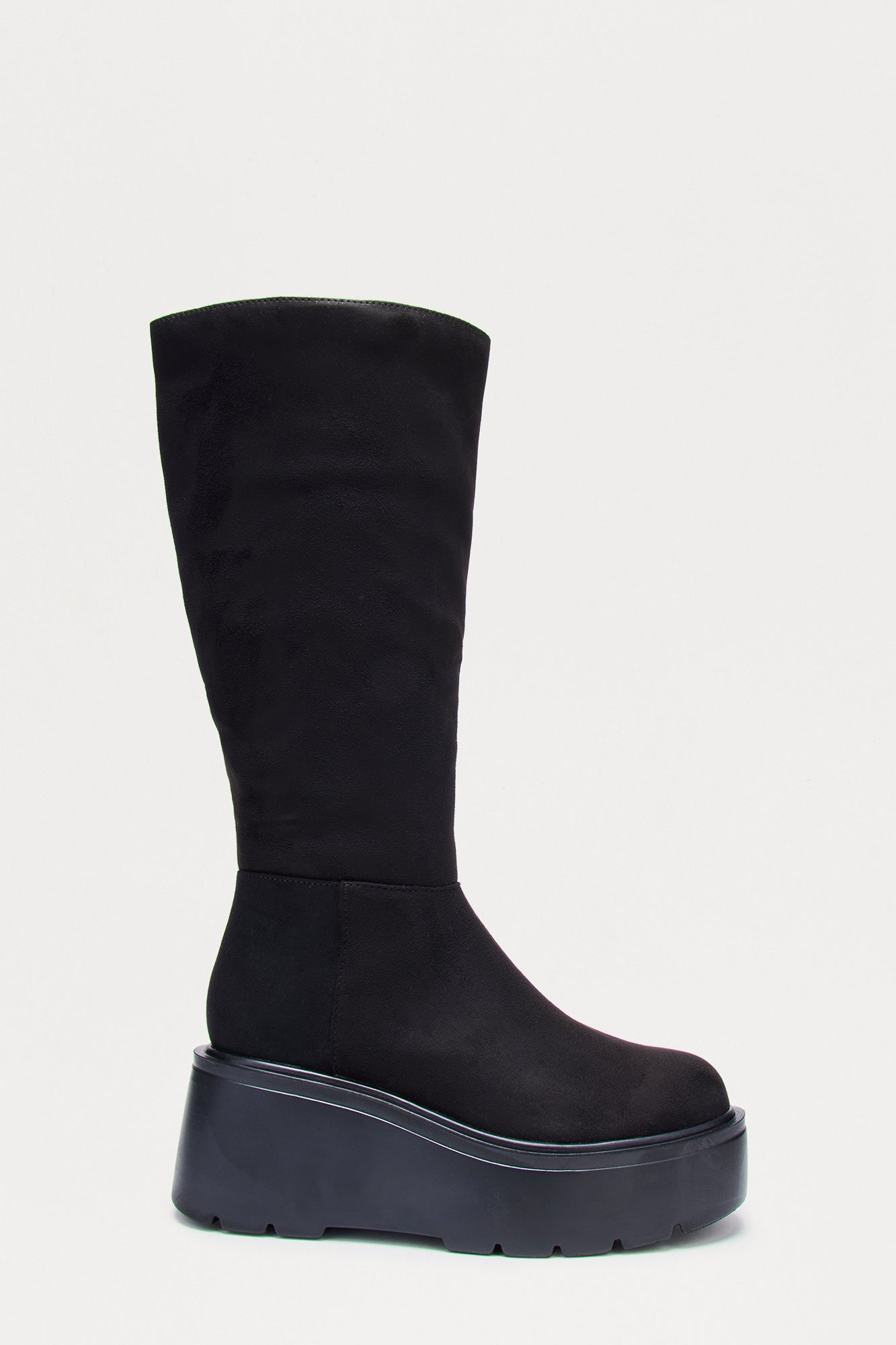 Timmie Knee High Platform Boots - Black/Black