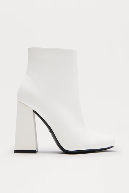 Jonas Block Heel Booties - White