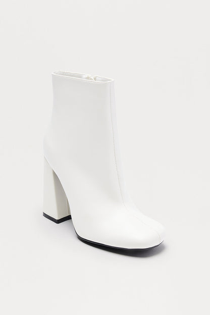 Jonas Block Heel Booties - White