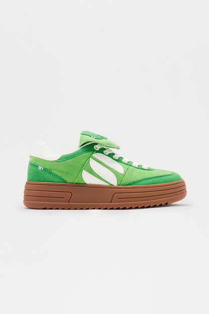Score Faux Suede Platform Sneakers - Green