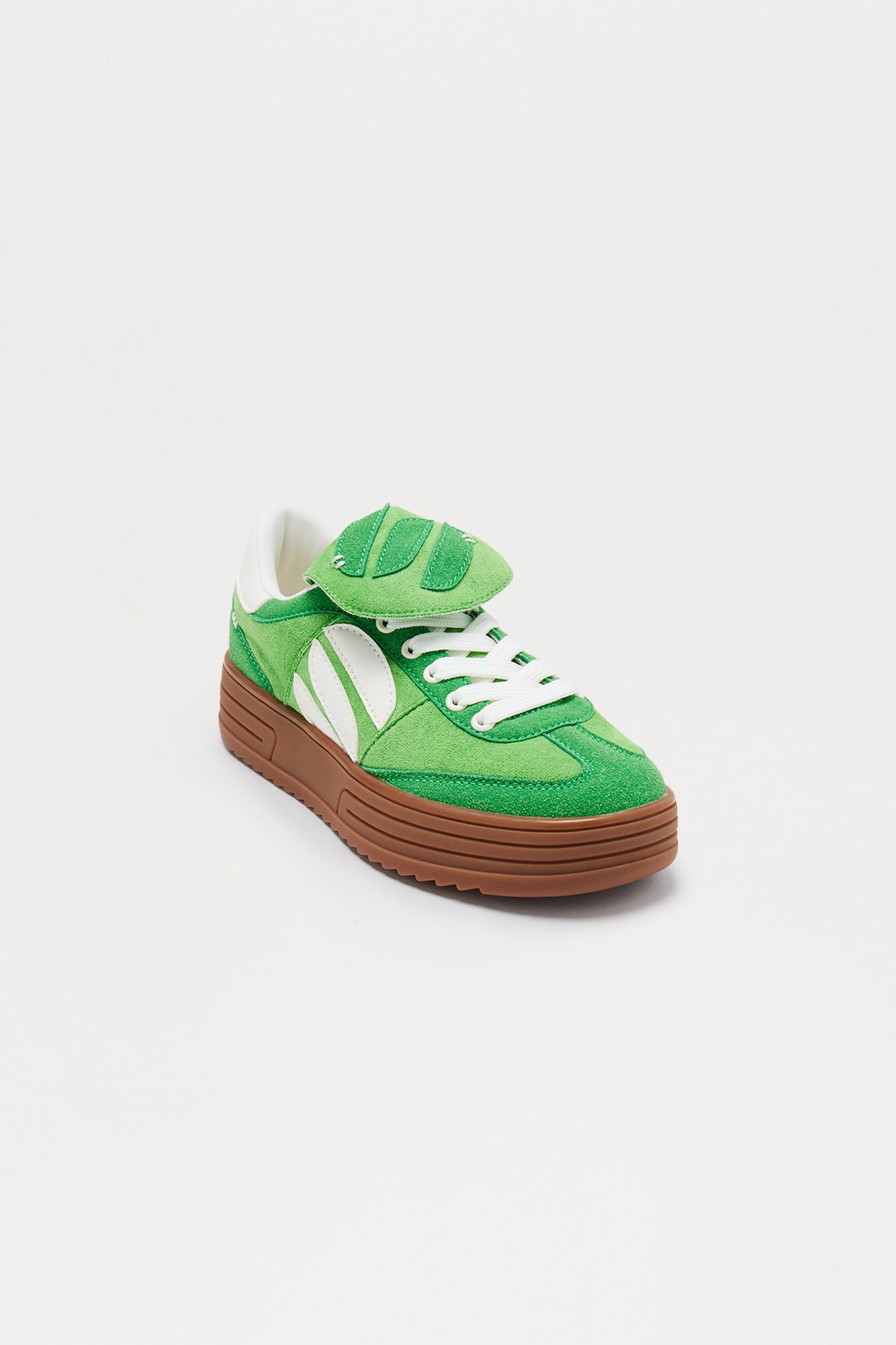 Score Faux Suede Platform Sneakers - Green