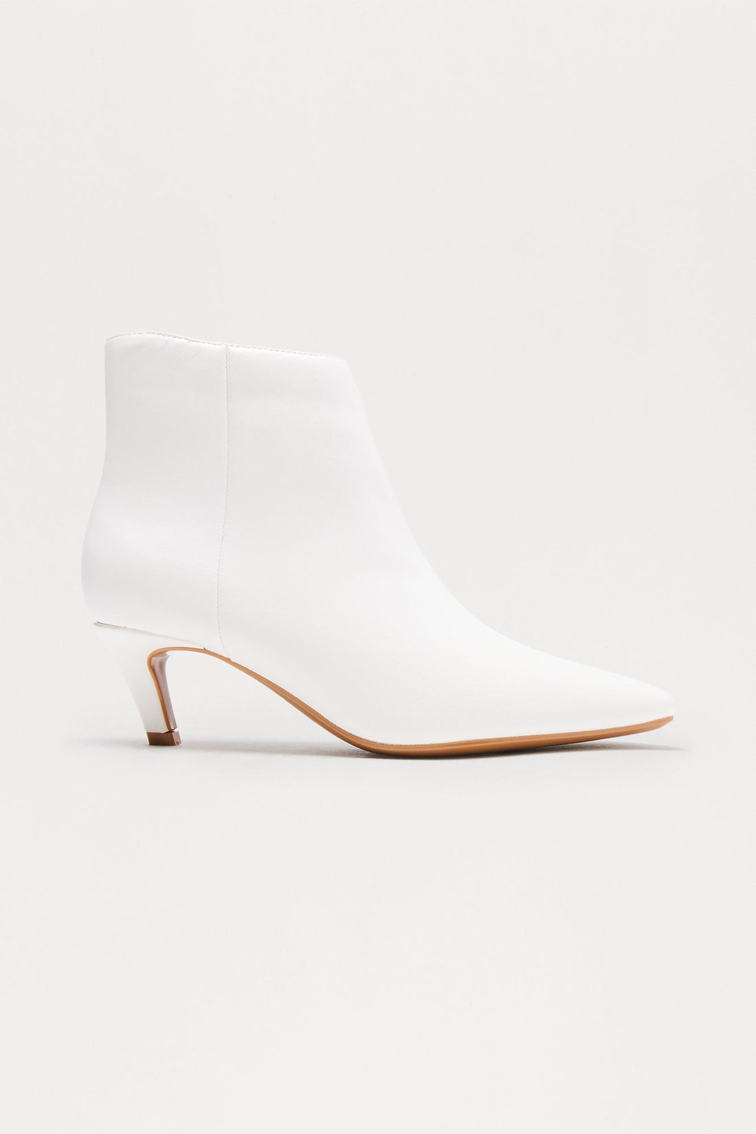 Raj Kitten Heel Booties - White