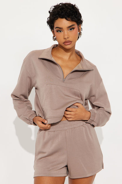 Half Time Scuba Short Set - Taupe