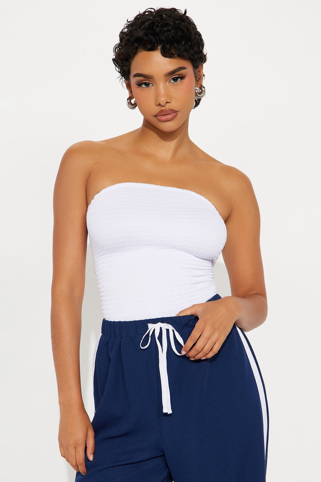 Moxie Strapless Jumpsuit - Navy/combo