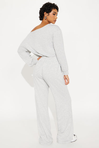Just Warming Up French Terry Jumpsuit - Heather Grey