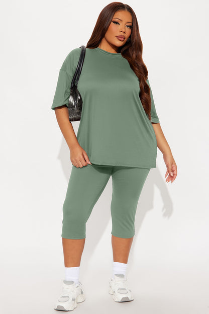 Weekend Vibes Capri Set - Sage