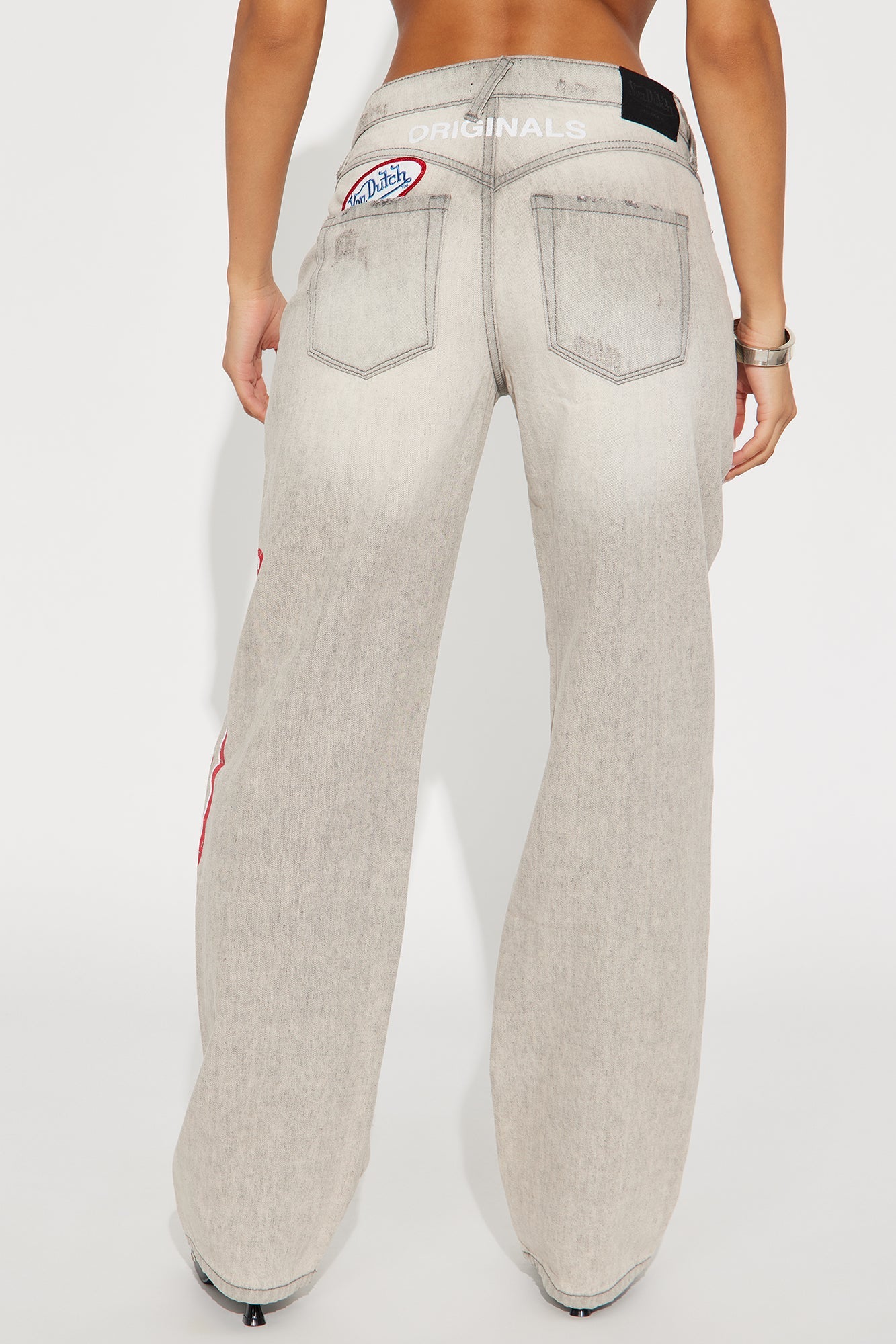 Von Dutch Originals Low Rise Straight Leg Jeans - Grey