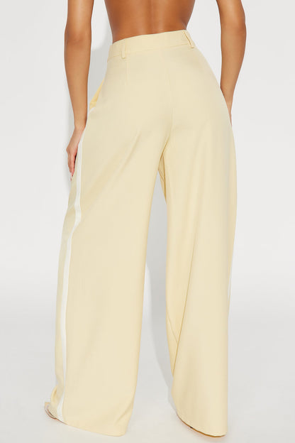 Dylan Wide Leg Trouser Pants - Yellow/combo