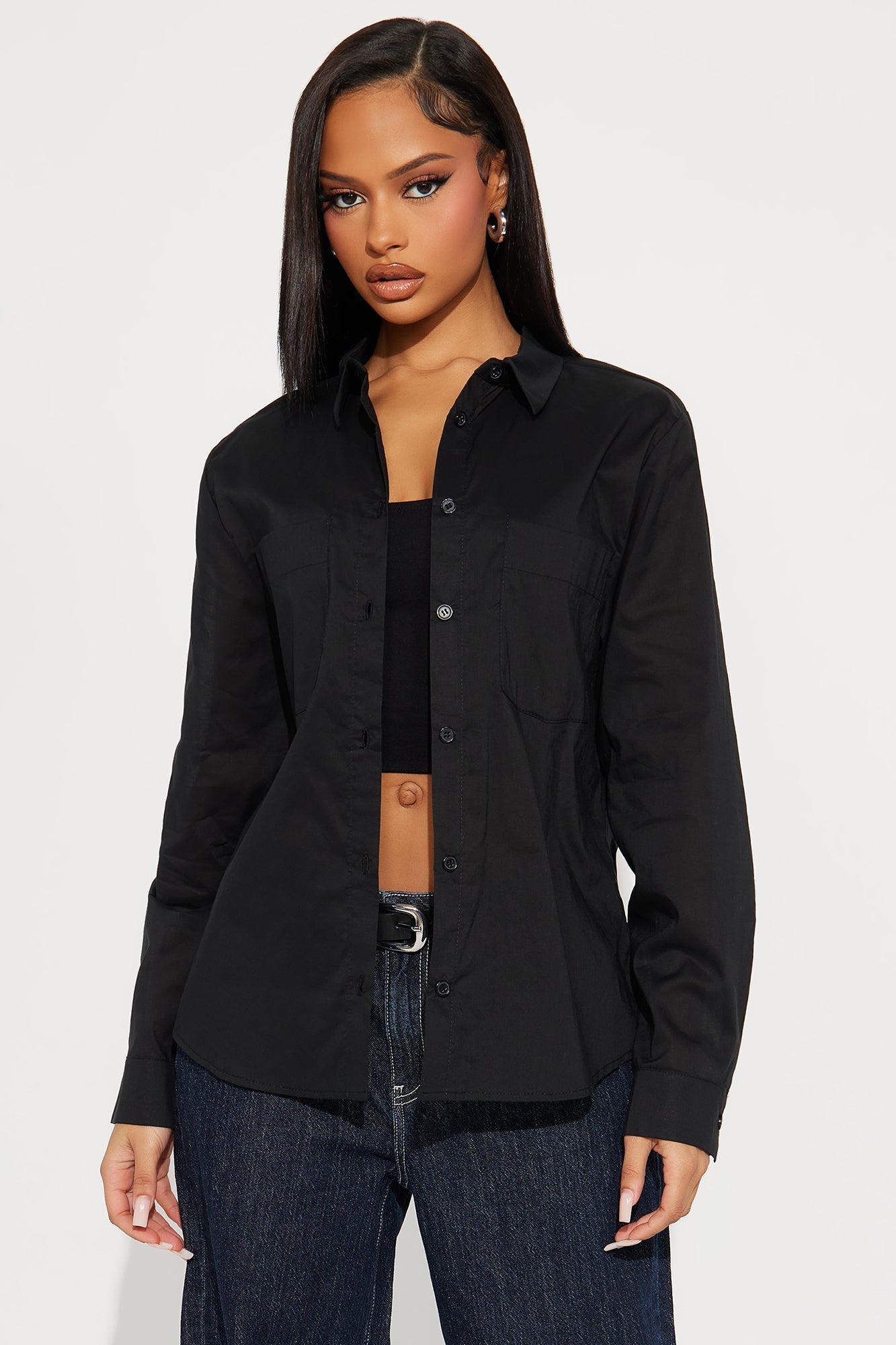 Simplicity Button Up Shirt - Black