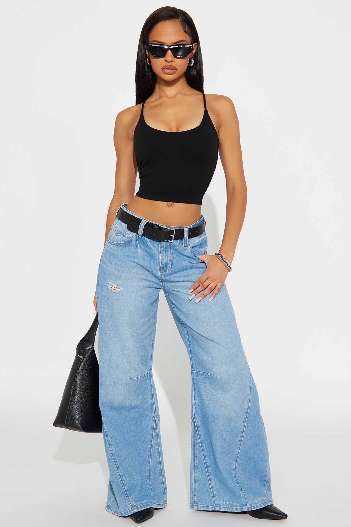 Cityscape Barrel Wide Leg Jeans - Light Wash