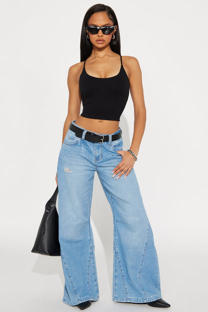 Cityscape Barrel Wide Leg Jeans - Light Wash