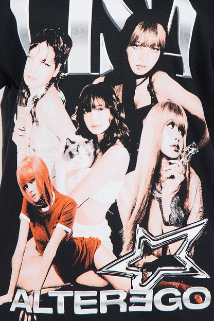 Lisa Collage Tee - Black