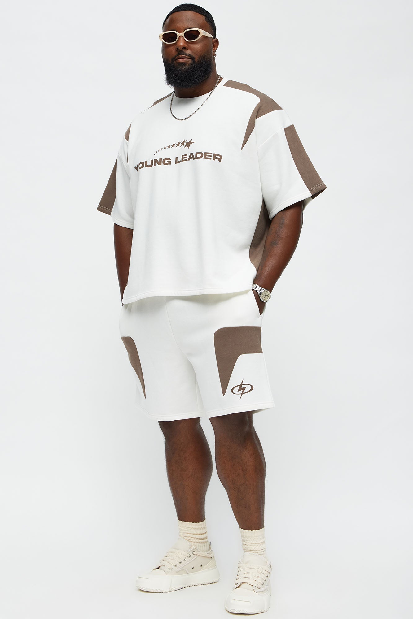Young Leader Sweatshorts - White
