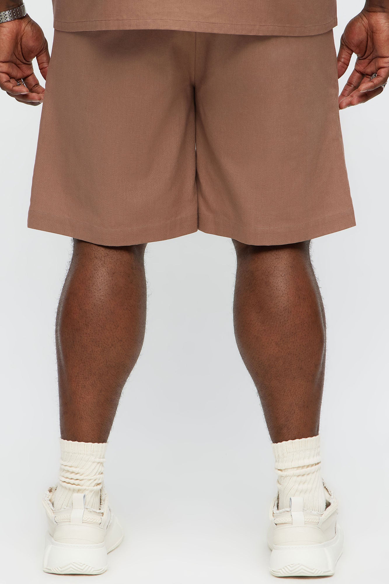 Chai Linen Like Relaxed Shorts - Brown